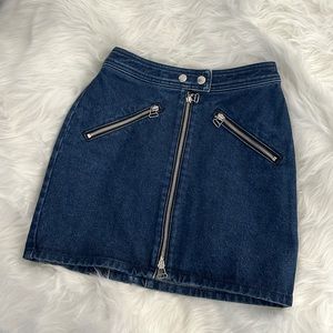 Rag & Bone zipped up denim skirt